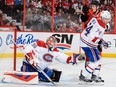 OTTAWA, ON - OCTOBER 11:  Goaltender Mike Condon #39 of the Montreal Canadiens gets the glove out during the NHL game against the Ottawa Senators at Canadian Tire Centre on October 11, 2015 in Ottawa, Ontario, Canada.