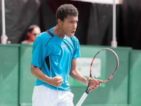 "It was an unbelievable final," said Félix Auger-Aliassime, who with partner Denis Shapovalov won the deciding doubles as Canada defeated Germany 2-1 in the final of the Junior Davis Cup on Sunday, Oct. 4, 2015, in Madrid.  "We had to clinch it in the deciding doubles, but I think we did a great job."