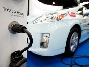 A Toyota Prius hybrid car. The Quebec government plans to spend $420 million to help Quebecers buy electric cars.