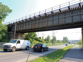 Elevated train track over Victoria St. in the Lachine borough of Montreal Wednesday July 17, 2013.   (John Mahoney/THE GAZETTE) ORG XMIT: 47345