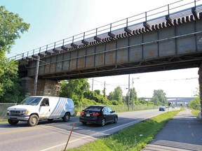 The new Lachine train station will be built where the tracks go over Victoria St. (seen here) and St-Joseph Blvd. at the eastern tip of the borough.