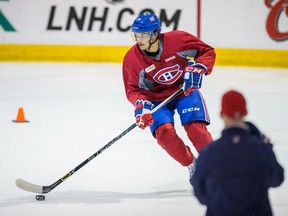 Noah Juulsen, the Canadiens' first-round draft pick in 2015, takes part in the team's development camp at the Bell Sports Complex in Brossard on July 7, 2015.