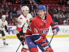 Canadiens defenceman Jeff Petry in action against the Ottawa Senators during NHL game at Montreal's Bell Centre on March 12, 2015.