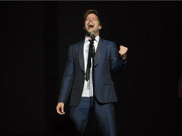Latin pop singer Ricky Martin performs at the Bell Centre Wednesday, October 14, 2015 in Montreal. The 43-year old is a native of Puerto Rico.