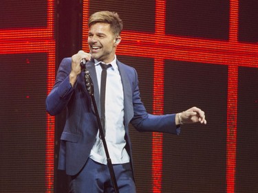 Latin pop singer Ricky Martin performs at the Bell Centre Wednesday, October 14, 2015 in Montreal. The 43-year old is a native of Puerto Rico.