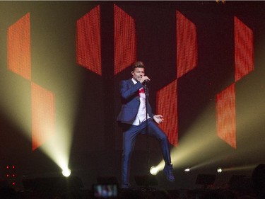 Latin pop singer Ricky Martin performs at the Bell Centre Wednesday, October 14, 2015 in Montreal.