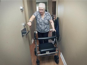 Agathe Moses, 79, in her Côte-St-Paul apartment.