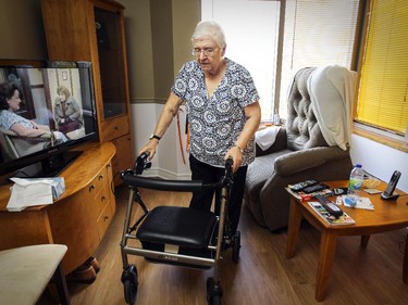 MONTREAL, QUE.: October 15, 2015 -- Agathe Moses, 79, in her Cote St-Paul home in a subsidized seniors apartment building in Montreal Thursday October 15, 2015. (John Mahoney / MONTREAL GAZETTE)