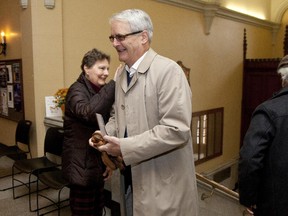 Marc Garneau, incumbent MP for N.D.G.-Westmount, votes at Victoria Hall in Montreal, Monday October 19, 2015.