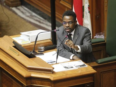 Frantz Benjamin, a member of Montreal City Council, and chairman of the City Council, participates to the monthly meeting at the Montreal city council meeting on Monday October 26, 2015.