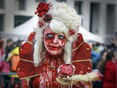 Shannon McCann takes part in Montreal's Zombie Walk on Saturday, October 31, 2015.