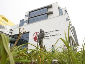 The main entrance to the Shriner's Hospital's new location at the Glen Campus in Montreal, Monday October 5, 2015.