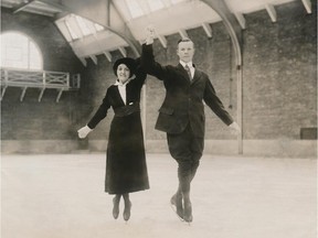 Montreal Winter Club champion Jeanne Chevalier with her partner Norman Scott. Chevalier was the granddaughter of a French consul and daughter of the general manager of the Crédit Foncier Franco-Canadien. In 1914, she and partner Norman Scott won the pairs title in the first Canadian championships. The same year, they took the gold medal in the first ever International Figure Skating Championships of America, in New Haven, Conn. Jeanne Chevalier and Norman Scott