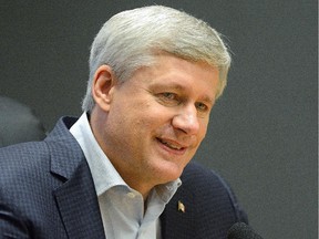 Prime Minister Stephen Harper during a one on one interview with the London Free Press on Tuesday October 14, 2015.