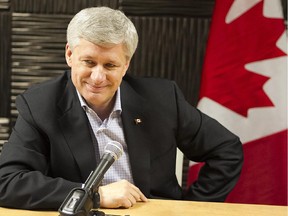 Prime Minister Stephen Harper in Quebec City on Friday October 16, 2015.
