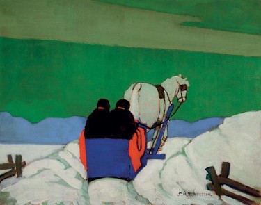 The Blue Sleigh, oil on canvas 1924, by Sarah Robertson (1891-1948).