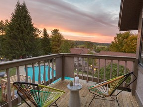 Some of Field Guide's suites have balconies with mountain views.