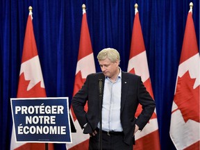Stephen Harper on the campaign trail in Montreal earlier this month.
