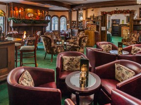 Stonehurst Manor's perfect country lounge features a fireplace and a martini menu.