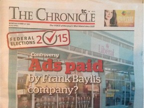 The West Island Chronicle stopped publishing, Oct. 21, 2015.