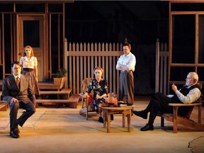 Michel Dumont, far right, portrays the tragic hero of Arthur Miller's All My Sons, presented as Ils étaient tous mes fils at Théâtre Jean-Duceppe.