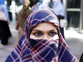 Zunera Ishaq outside the Federal Court of Appeal in Ottawa in September.