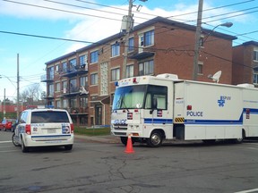 A man died and a woman was left with serious injuries after being stabbed in this apartment building on Sherbrooke St. in Lachine.