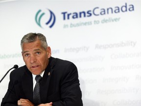 TransCanada CEO Russ Girling announces the company is moving forward with the 1.1 million barrel-per-day Energy East Pipeline project at a news conference in Calgary, Alta., Thursday, Aug. 1, 2013.