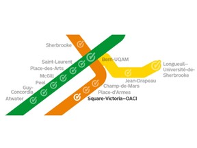 Map of the métro stations covered by an underground cellular network.