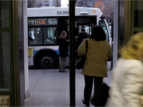 Anyone who regularly takes an STM bus or métro to work will tell you that they have become as uncomfortable, unreliable and unfriendly as they've ever been. Allen McInnis/Montreal Gazette files

Montreal--23/11/04--With some bus stops right outside metro stop door, over crowding has become an issue and the STM will be putting more buses on some routes for peak hour traffic. People board buses outside the Place des Art metro on Jeanne Mance street Tuesday. The Gazette/Allen McInnis (City) Neg 10361/ WITH SOME BUS STOPS RIGHT OUTSIDE METRO STOP DOORS, OVERCROWDING HAS BECOME AN ISSUE AND THE MTC WILLBE PUTTING MORE BUSES ON SOME ROUTES FOR PEAK-HOUR TRAFFIC.