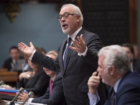 Quebec Finance Minister Carlos Leitão during question period Thursday, Nov. 26, 2015 at the legislature in Quebec City.