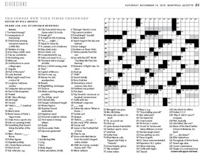 An old New York Times Sunday crossword puzzle was accidentally published in Saturday's newspaper.