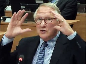Gérald Tremblay, former mayor of Montreal testifies at the Charbonneau Commission on April 29, 2013.