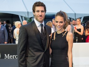 When Brandon Prust lived in Montreal, "I like to believe that we were a power couple," says Maripier Morin, pictured with Prust at a Grand Prix party in 2014. The couple are committed to their long-distance relationship now that Prust is in Vancouver.
