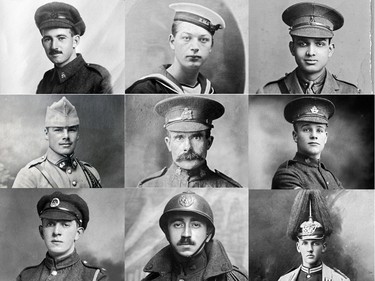Photographs of nameless soldiers on display at the Canadian Centre for the Great War, a private collection of first world war memorabilia owned by Mark Cahill, in Montreal Tuesday November 03, 2015.