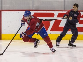 Canadiens practice at the Bell Sports Complexe in Montreal, on Friday, November 13, 2015 in preparation for their game against the Colorado Avalanche on Saturday night at the Bell Centre. Canadiens forward Max Pacioretty does a little power skating before the start of practice.