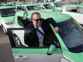 Alex Taillefer of the company Téo with a fleet of electric car taxis in Montreal, Wedesday Nov. 18, 2015.