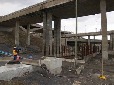 A view of the Haut Saint-Pierre collector sewer at the Turcot construction site in Montreal.