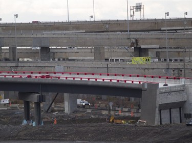 A view of the Turcot construction site in Montreal Friday, November 20, 2015. This is a ramp from Décarie leading to highway 20. Behind are road sections slated for demolition.