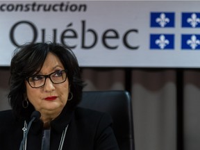 Justice France Charbonneau held a press conference in Montreal, on Tuesday, Nov. 24, 2015 to comment on her report into corruption and collusion in the construction industry.