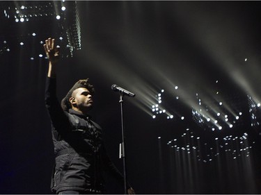 The Weeknd performs at the Bell Centre in Montreal Nov. 24, 2015.