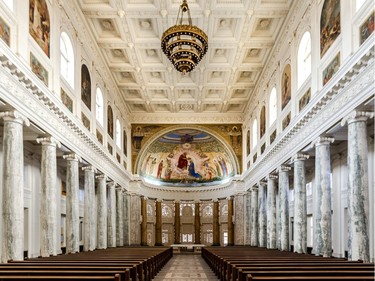 Olivier Leclerc, president of Gestion M & O, plans to convert  the Château Maplewood, formally known as Soeurs Des Saints Noms Jesus convent/private school into luxury condos. The showcase of the condo project is the chapel which will remain as it is and will be used for special events as well as be open to the public on special occasions. (Dave Sidaway / MONTREAL GAZETTE)