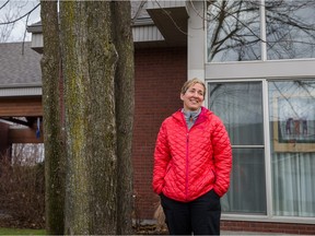 Deb Elvidge outside the West Island Palliative Care Residence in Kirkland, where her father spent his last days.  (Dario Ayala / Montreal Gazette)