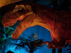 The Dinosaurs Unearthed 2 exhibition at the Montreal Science Centre features 14 full-size animatronic dinosaurs.