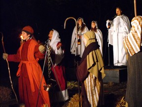The Walk to Bethlehem tells the story of the birth of Christ through words and music. The alfresco event is produced by the Hudson Community Baptist Church. (Photo courtesy of the Hudson Community Baptist Church)