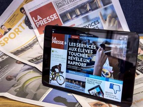 The La Presse + iPad app was launched in 2013. The newspaper halts weekday print publication Dec. 31, 2015.
