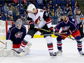 Arizona Coyotes forward John Scott was the leading vote-getter after the first week of NHL All-Star Game balloting.