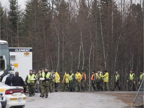 Quebec Provincial Police investigators break for lunch as the investigation into the murder of Cedrika Provencher, whose remains were found eight years after her disappearance, continues Thursday, Dec, 17, 2015 in St-Maurice. Quebec provincial police say they are calling off the search for clues in the area where remains of nine-year-old Cedrika Provencher were found.She disappeared from her hometown of Trois-Rivières in July 2007.