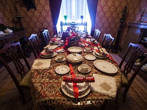 A table ready for Christmas dinner on Sunday, Dec. 20, 2015.