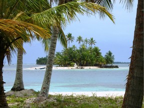 A tropical island.